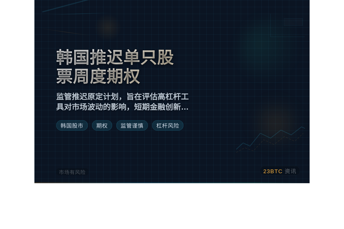 韩国推迟单只股票周度期权计划
