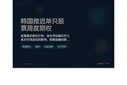 韩国推迟单只股票周度期权计划