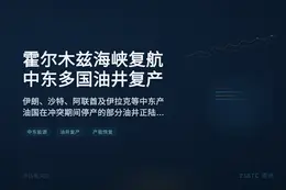 霍尔木兹海峡复航，中东多国油井复产