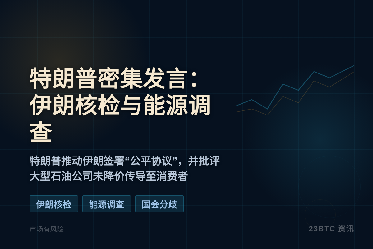 特朗普24小时密集发言：伊朗、能源与人事