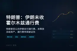 特朗普：伊朗未收霍尔木兹通行费