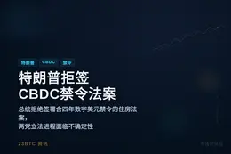 特朗普拒签CBDC禁令法案