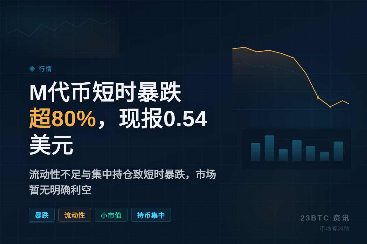 M代币短时暴跌超80%，现报0.54美元