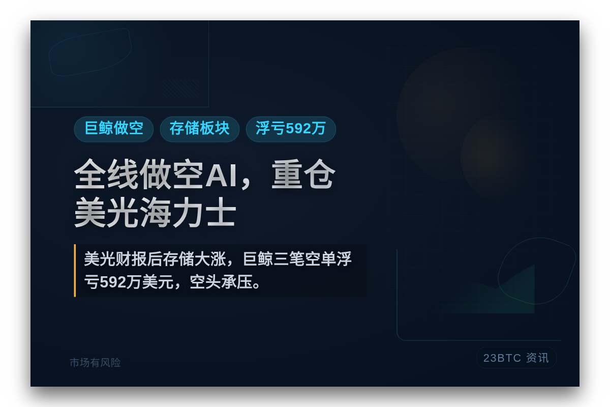 巨鲸全线做空 AI，重仓美光海力士