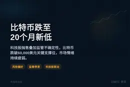 比特币跌至20个月新低