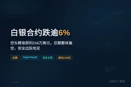 白银合约跌逾6%，成交2.63亿居首