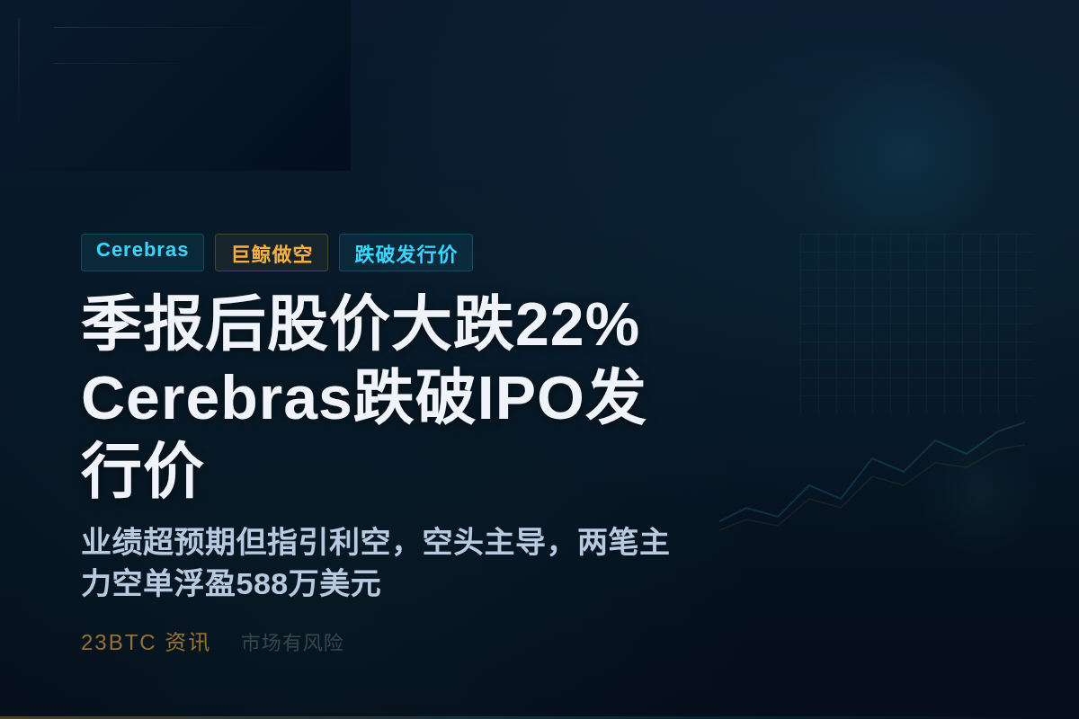 Cerebras上市首份季报后股价大跌，利空盖过业绩