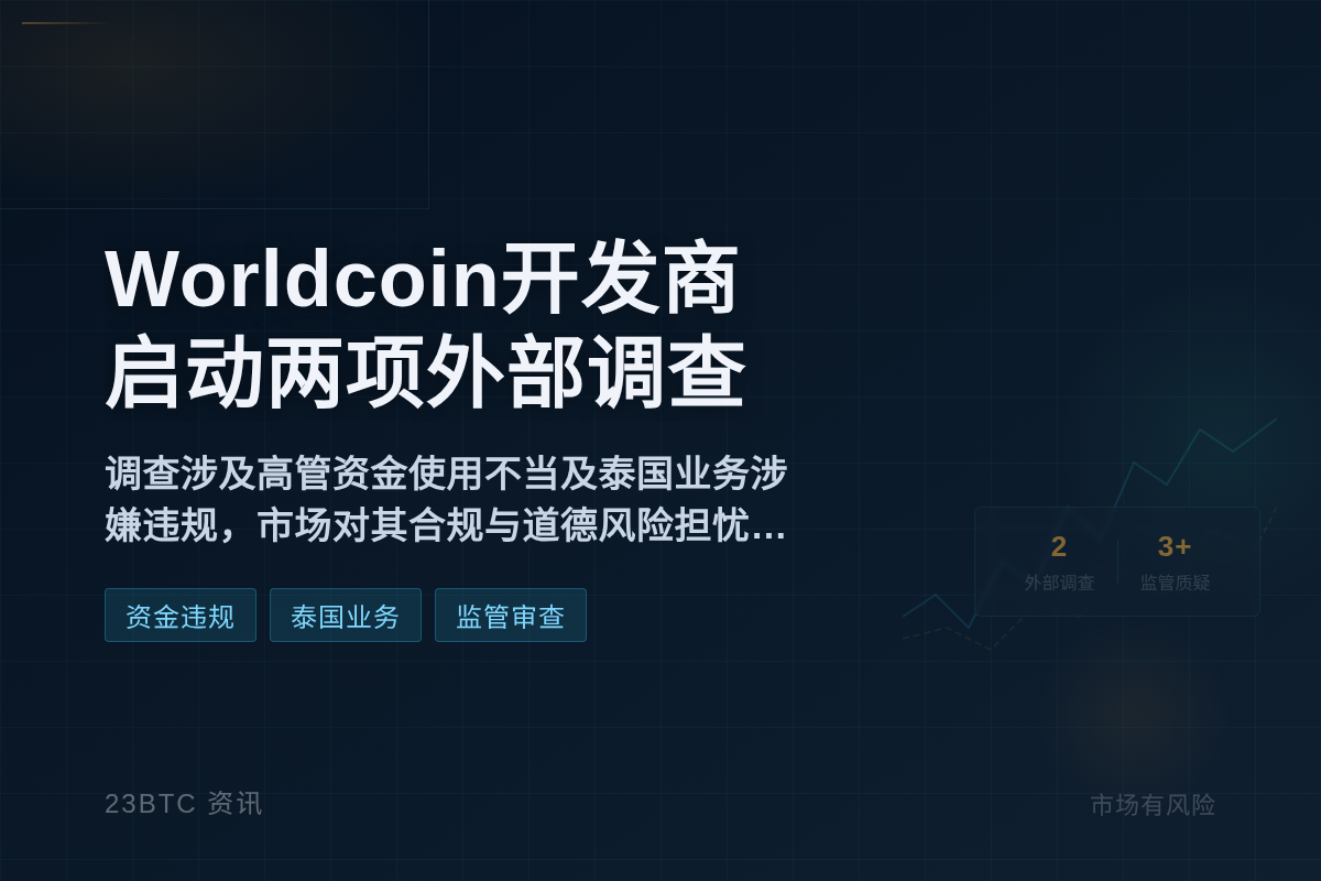 Worldcoin开发商去年启动两项外部调查