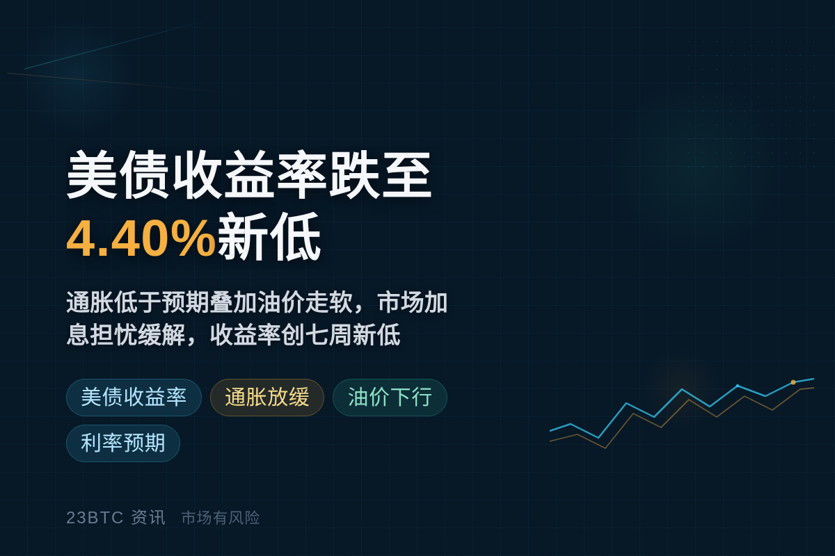 美债收益率跌至4.40%新低