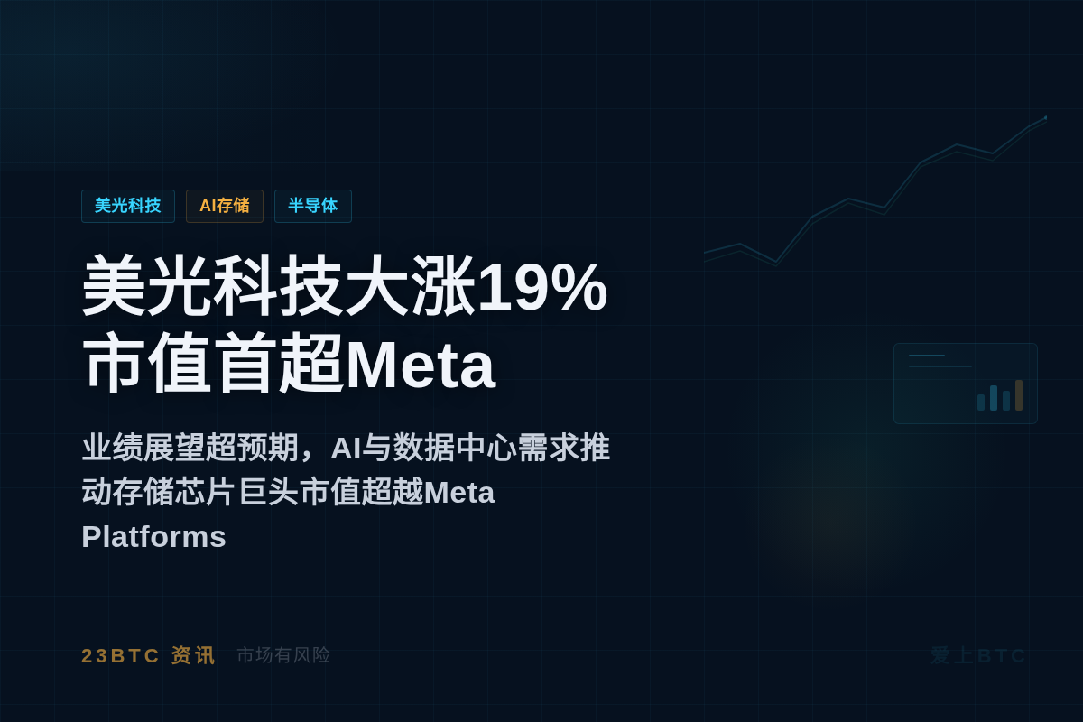 美光科技大涨19%，市值首超Meta