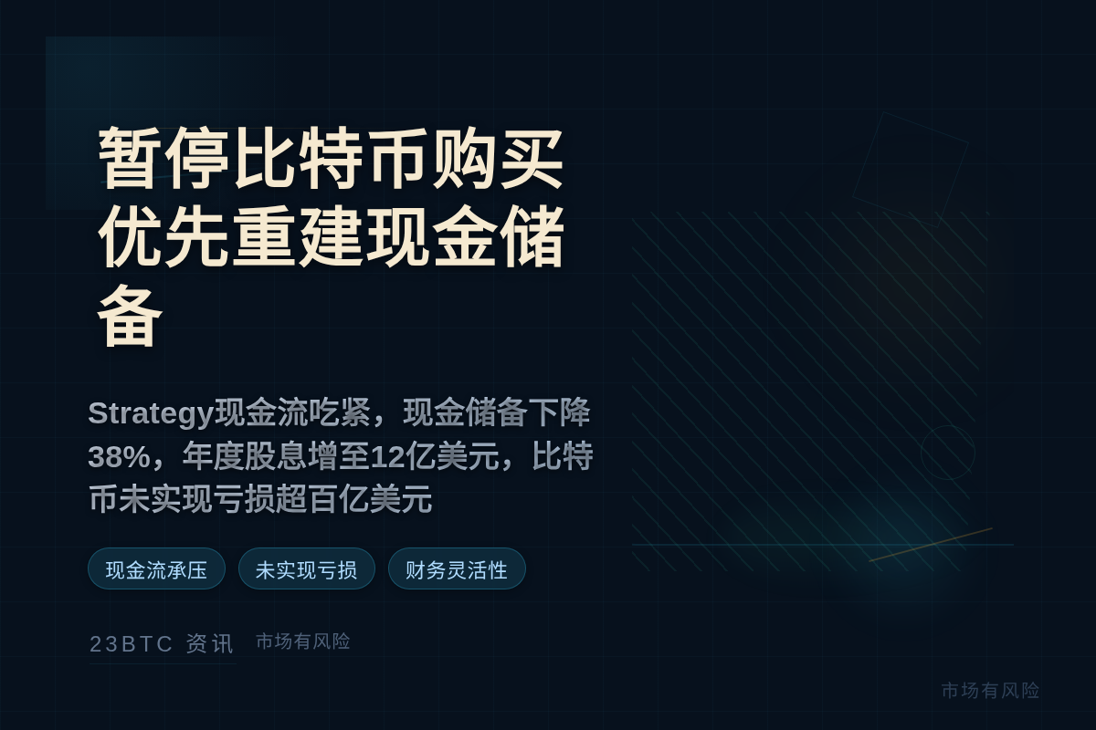 暂停比特币购买，优先重建现金储备