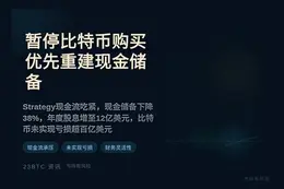暂停比特币购买，优先重建现金储备