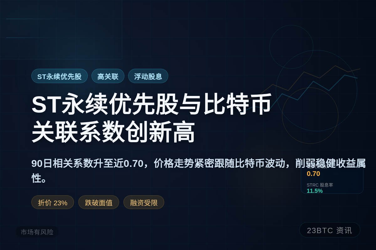 ST永续优先股与比特币关联系数创新高