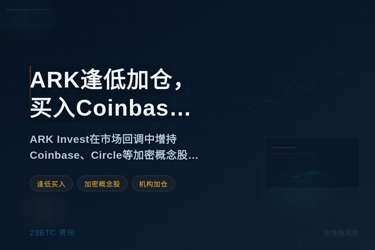 ARK逢低加仓，买入Coinbase等股票