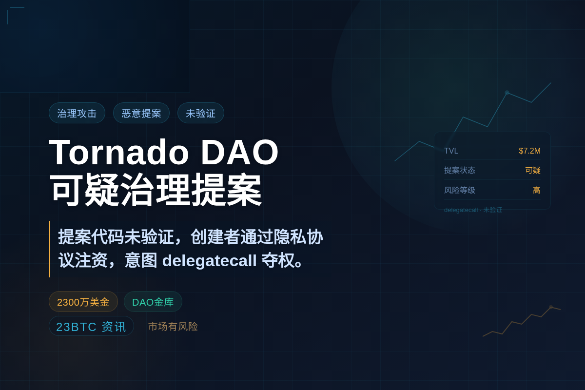 Tornado Cash DAO 出现可疑提案