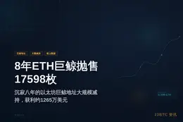 8年ETH巨鲸抛售17598枚