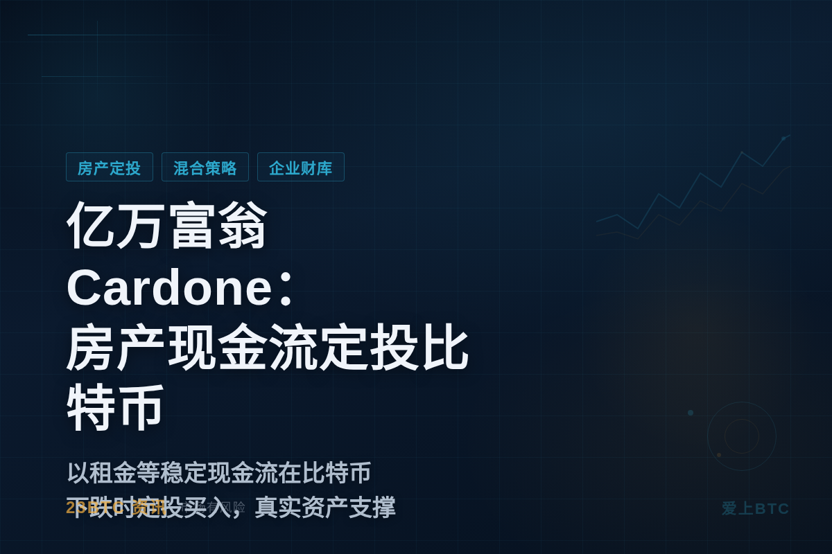 亿万富翁Cardone：用房产现金流定投比特币