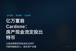 亿万富翁Cardone：用房产现金流定投比特币