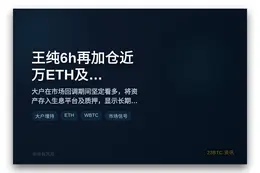 王纯6h再加仓近万ETH及148WBTC