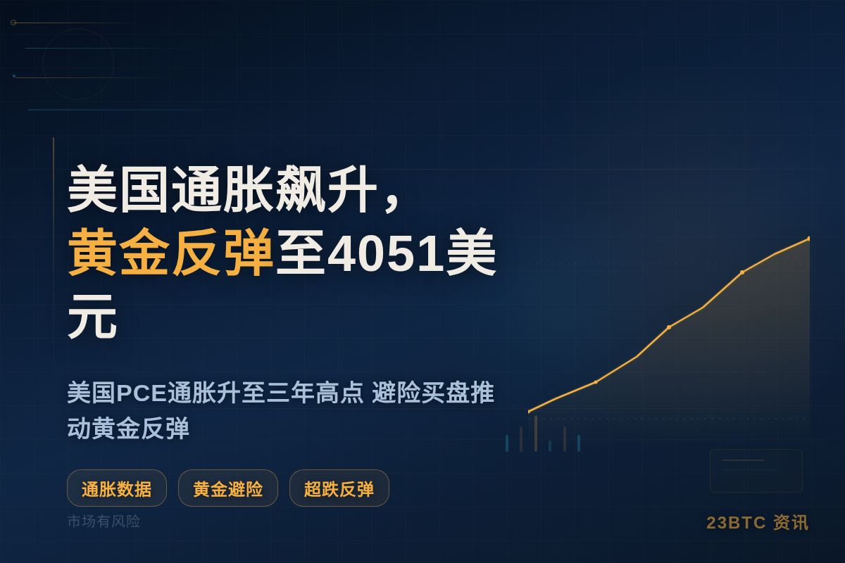 美国通胀飙升，黄金反弹至4051美元