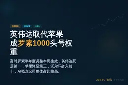 富时罗素调整：英伟达将取代苹果成指数头号权重股