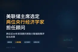 美联储主席选定两位央行经济学家担任顾问
