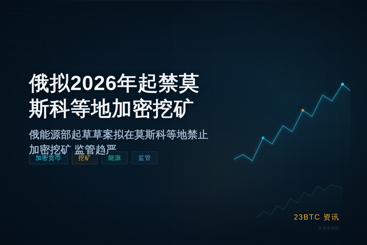 俄拟2026年起禁莫斯科等地加密货币挖矿