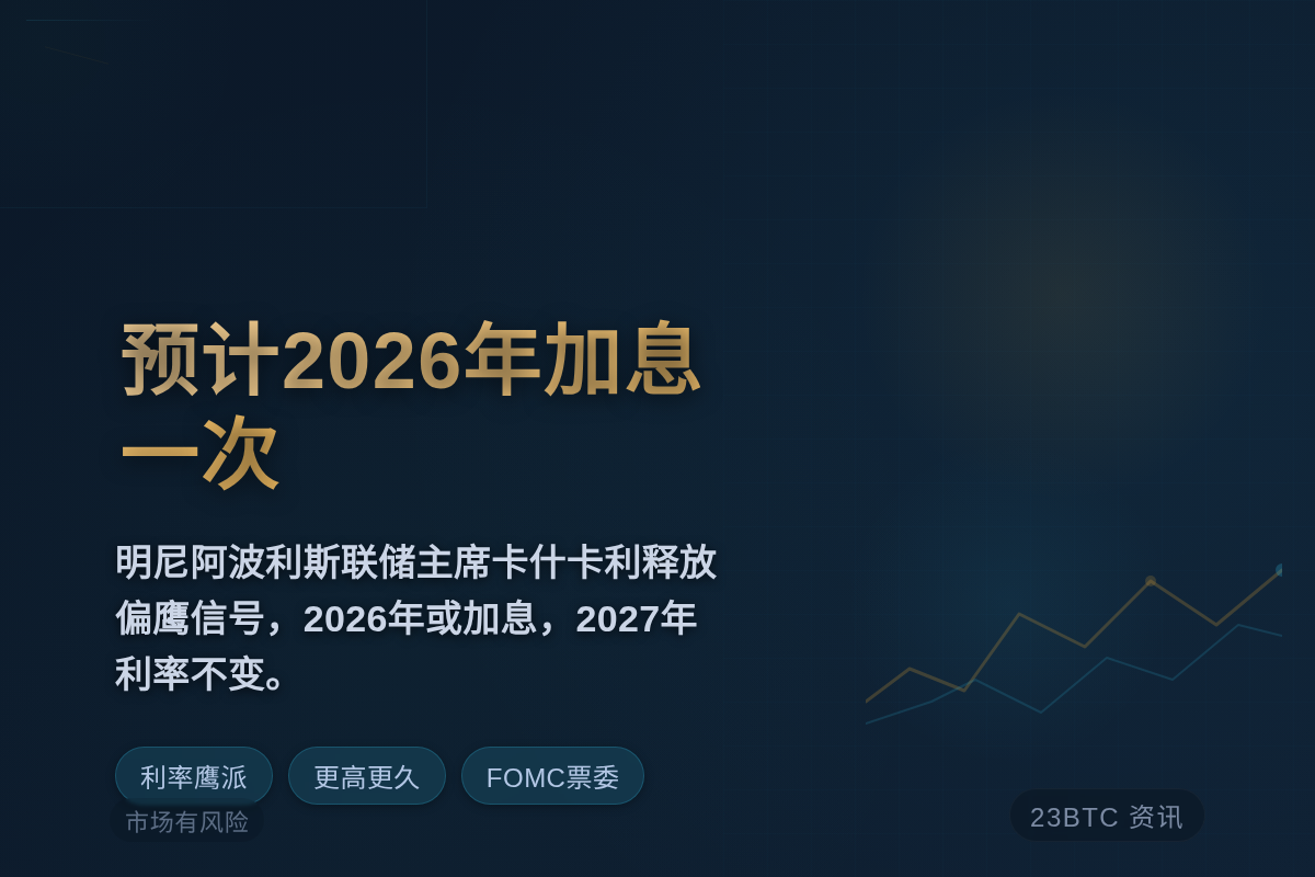 预计2026年加息一次