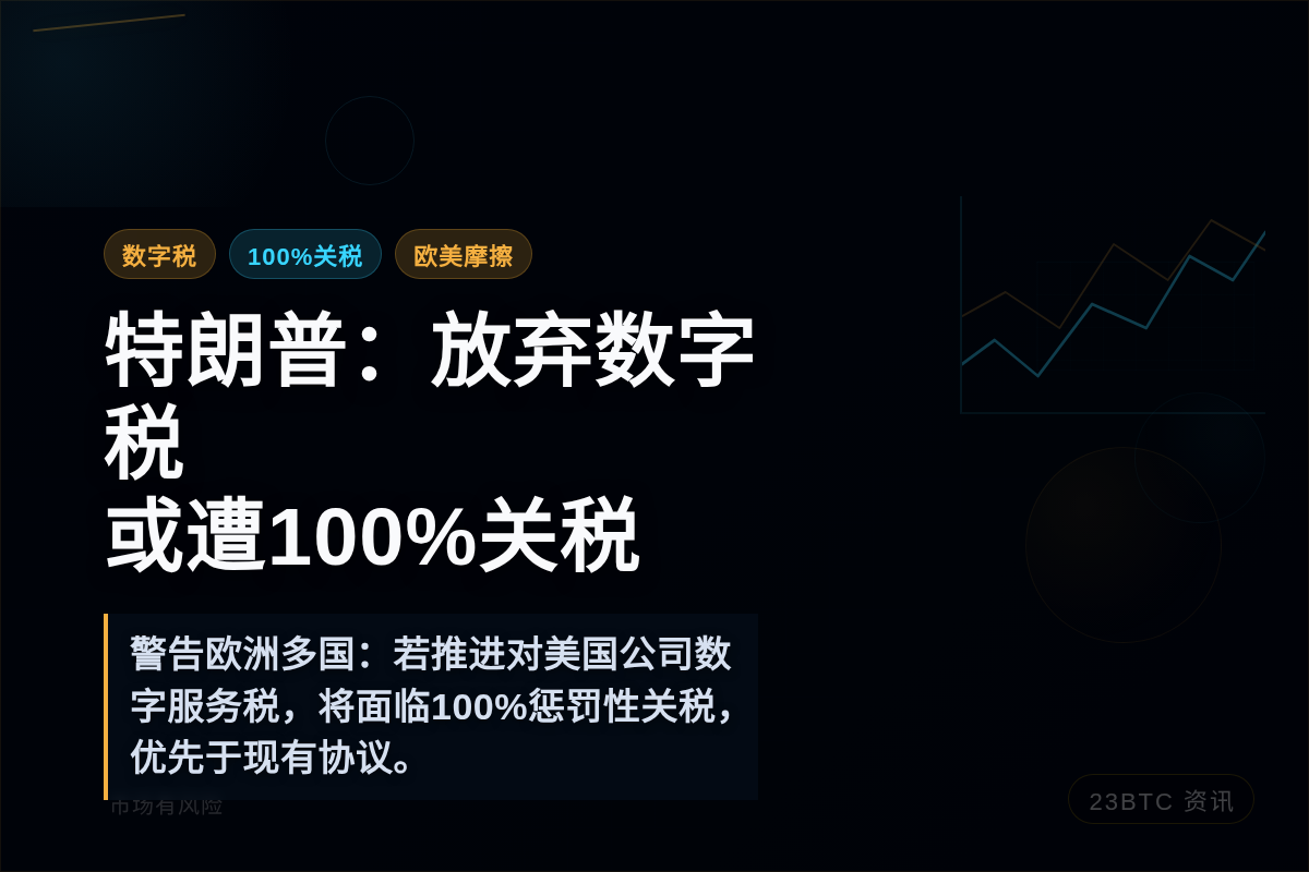 特朗普：放弃数字税或遭100%关税