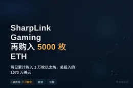 SharpLink Gaming 今晨再购入 5000 枚