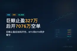 巨鲸止盈327万后开7076万空单