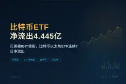 比特币ETF净流出4.445亿来自贝莱德