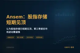 Ansem：股指存储短期见顶