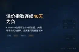 比特币溢价指数连续40天为负 美国买盘持续疲软