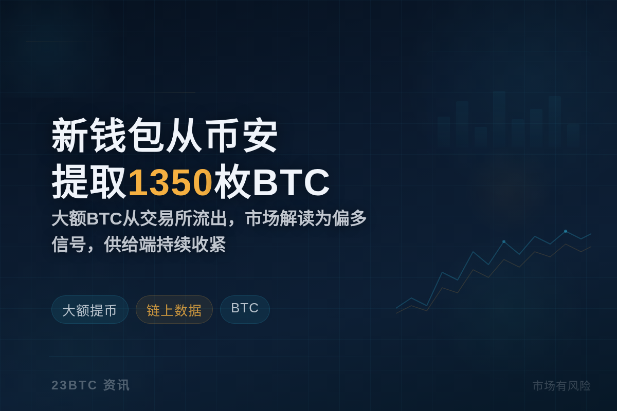 新钱包从币安提取1350枚BTC