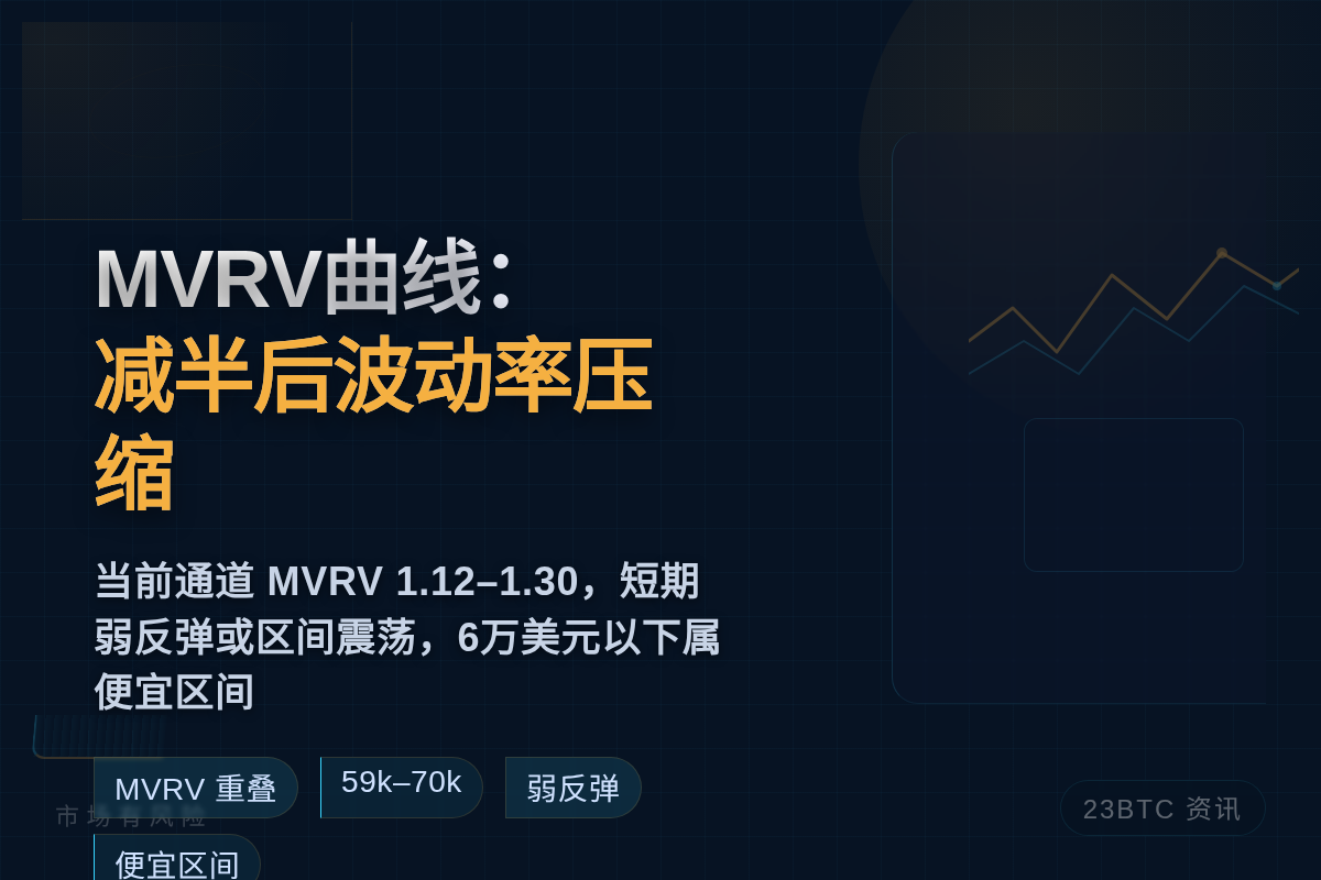 MVRV曲线：减半后波动率压缩