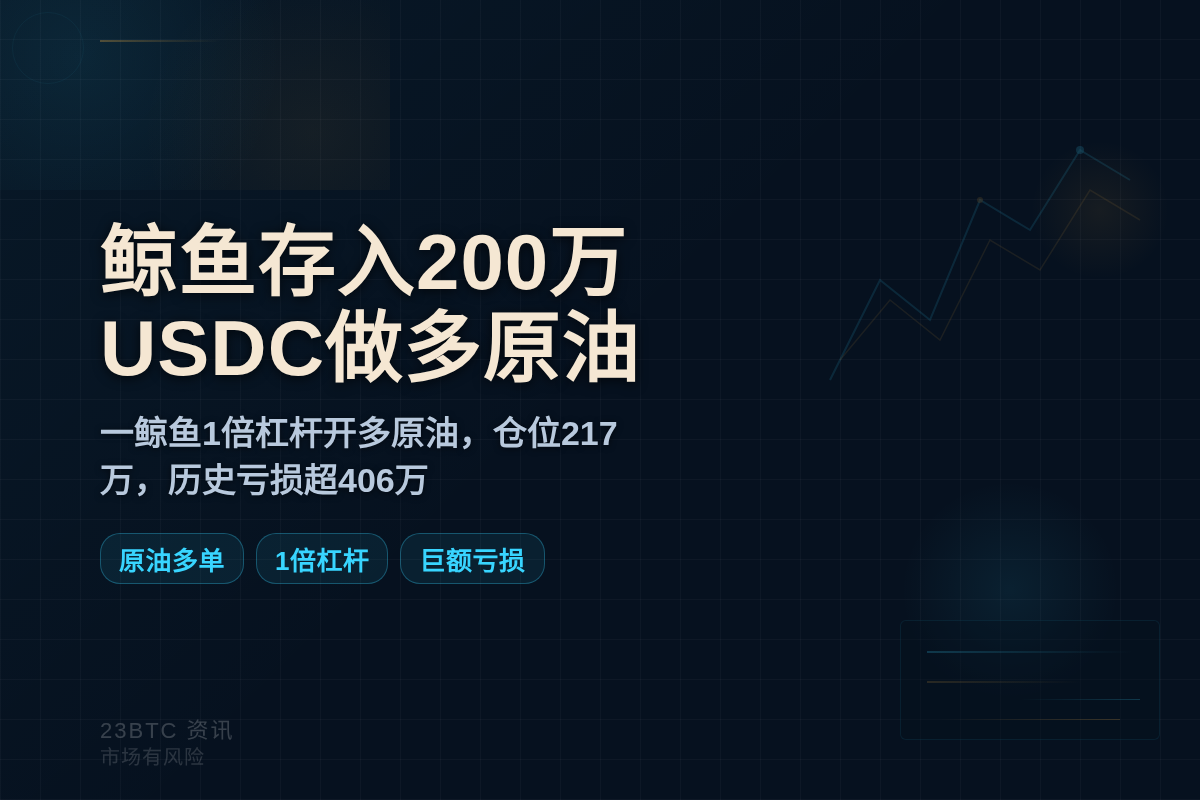 鲸鱼存入200万USDC做多原油