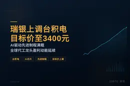 瑞银上调台积电目标价至3400元