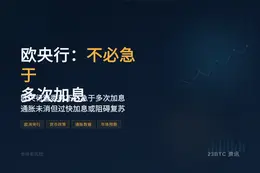 欧央行：不必急于多次加息