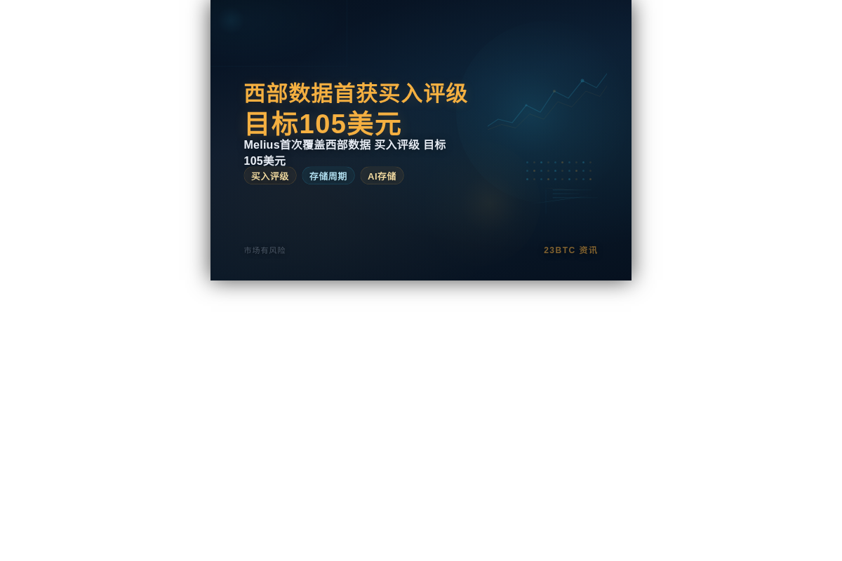 西部数据首获买入评级 目标105美元