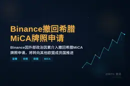 Binance撤回希腊MiCA牌照申请