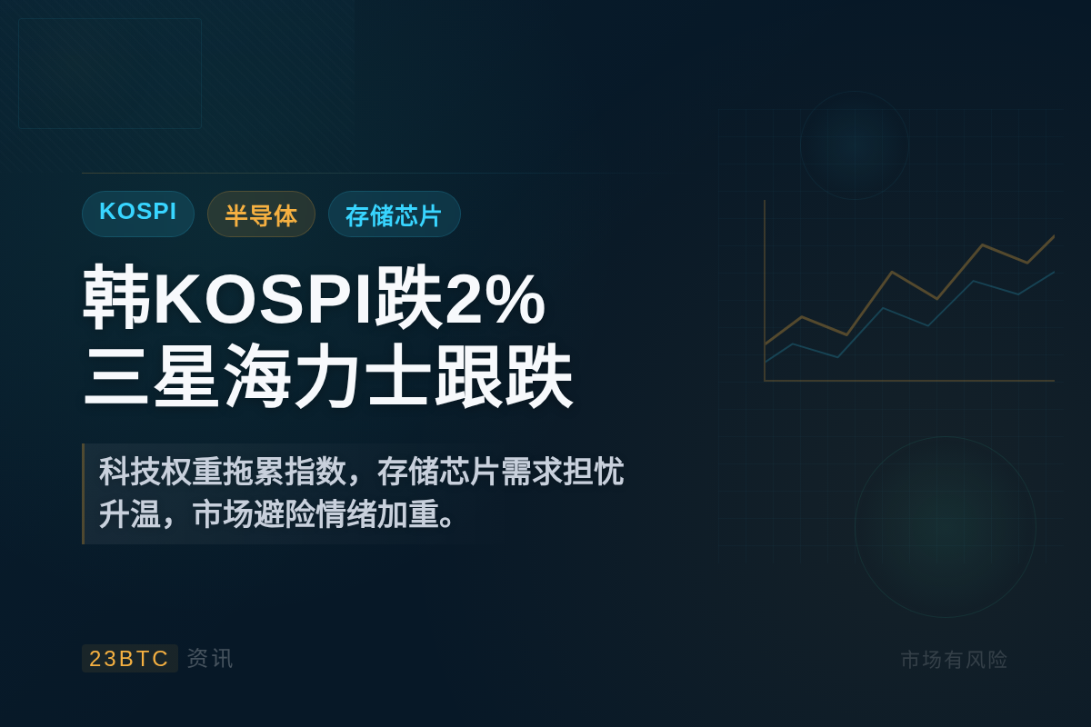 韩KOSPI跌2% 三星海力士跟跌