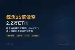 鲸鱼25倍做空2.2万ETH