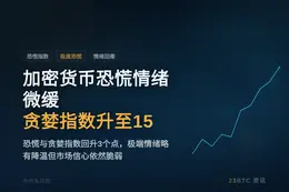 加密货币恐慌情绪微缓，贪婪指数升至15