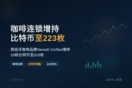 西班牙咖啡连锁店增持10枚比特币至223枚