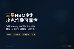三星HBM专利攻克堆叠可靠性难题