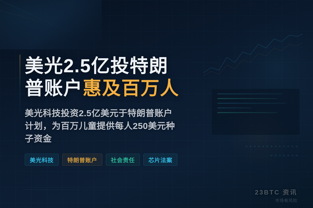 美光2.5亿投特朗普账户惠及百万人