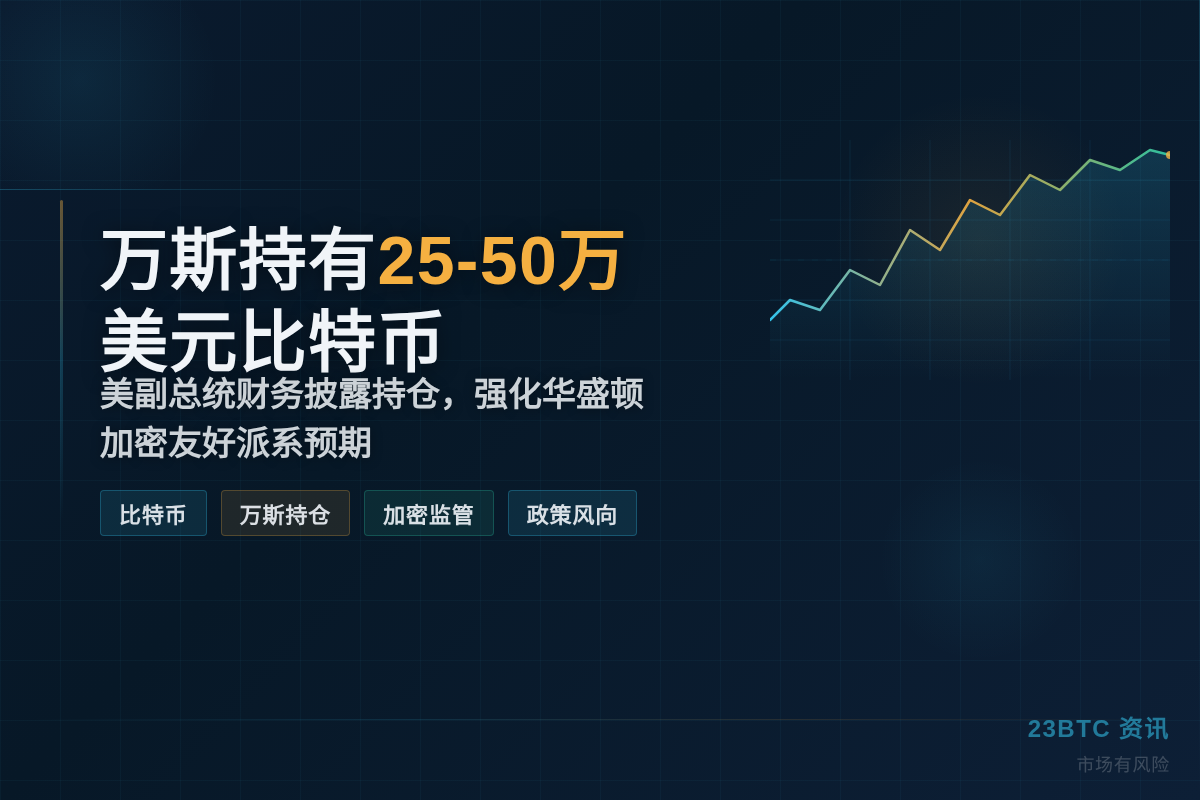 美副总统万斯持有25-50万美元比特币