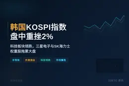 韩国KOSPI指数盘中重挫2%
