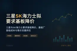 三星、SK海力士拟要求基板降价，撤回年初3%-4%涨幅